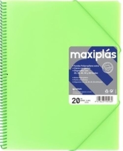CAPAS A4 50 MICAS A4 ESPIRAL MAXIPLAS VERDE