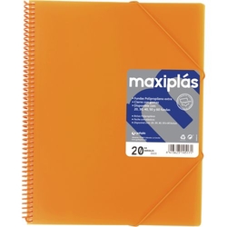 CAPAS A4 20 MICAS A4 ESPIRAL MAXIPLAS LARANJA