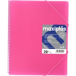 A4 FOLDERS 30 A4 SPIRAL MAXIPLAS FUCHSIA SLEEVES