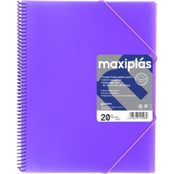 A4 FOLDERS 30 A4 SPIRAL MAXIPLAS VIOLET SLEEVES