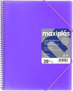 CAPAS A4 50 MICAS A4 ESPIRAL MAXIPLAS VIOLETA