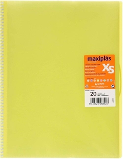 FOLDER WITH 20 A4 SPIRAL COVERS XS YELLOW COLOR PP