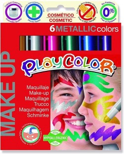 ESTOJO 6 CORES MAQUILHAGEM PLAYCOLOR POCKET METALIC