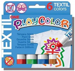 CASE 6 SOLID TEMPERAS TEXTILE PLAYCOLOR