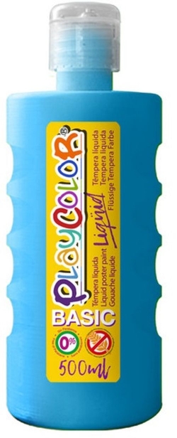 BOTE TEMPERA LIQUIDA BASIC 500ML AZUL CLARO