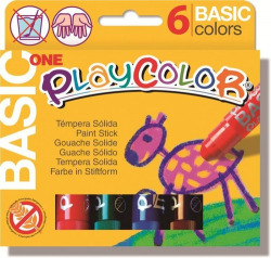 ESTOJO 6 CORES PLAYCOLOR 40G TEMPERA SOLIDA