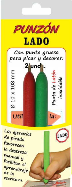 BLISTER 2 PUNZON LADO GRANDE PONTA LATON INOXIDABLE