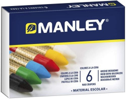 ÉTUI 6 CRAYON DE CIRE MANLEY BLANDAS COULEURS ASSORTIMENTS