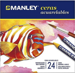 ESTOXO 24 CERAS MANLEY ACUARELABLES CORES FORNECIDOS