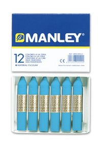 C/12 CERAS MANLEY UNICOLOR Nº17 AZUL CELESTE