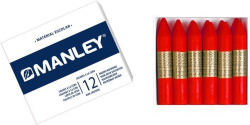 C/12 CRAYON DE CIRE MANLEY UNICOLOR Nº35 ROUGE CLASICO
