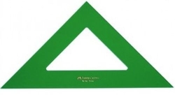 Escuadra serie tecnica 21cm metacrilato verde sin graduar
