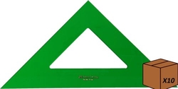 (PACK 10U) ESCUADRA SERIE TECNICA 32CM METACRILATO VERDE SI