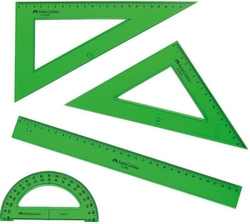 FABER-CASTELL 4-PIECE DRAWING SET WITH GREEN/TRANSPARENT RULES