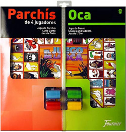 TABLEAU 40X40CM PARCHIS/OCA + ACCESSOIRES 4 JOUEURS