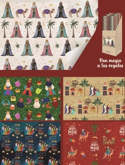 EXP 50 ROULEAUX PAPIER PRÉSENT REYES MAGOS 70X100CM
