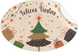 ROULER 250 ETIQUETAS OVALADAS FELICES FIESTAS