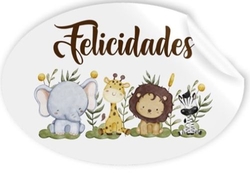 ROLO 250 ETIQUETAS OVALADA FELICIDADES