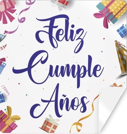 ROLL OF 250 SQUARE HAPPY BIRTHDAY LABELS