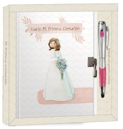 DIARIO COMUNION FILLE + STYLO MULTIFUNCION