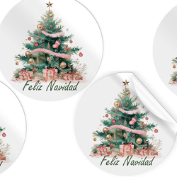 ROULER 250 ETIQUETAS REDONDA ARBOL ROSA