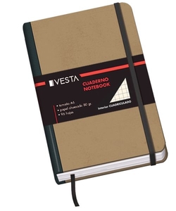 CADERNO CARTONE A6 80G 96H CUAD.5X5 FECHO COM BORRACHA