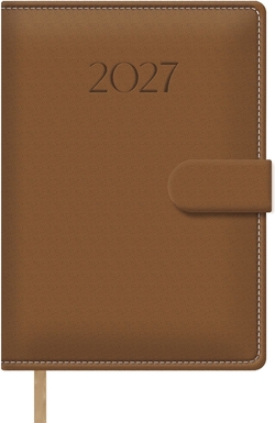 L'AGENDA ANNUEL 2027 SENA JOUR PAGINA 15X21 COULEUR CAMEL FERMETURE