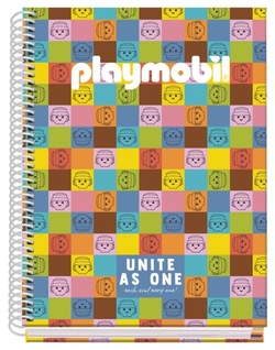 CADERNO A5 CAPA EXTRADURA 100 FOLHAS CADERNO 5X5 PLAYMOBIL U