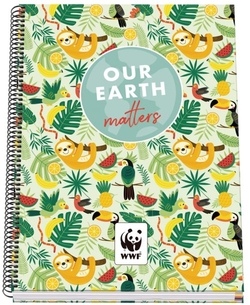 CADERNO A4 100H 90G T.EXTRADURA CADERNO 5X5 WWF TROPIC