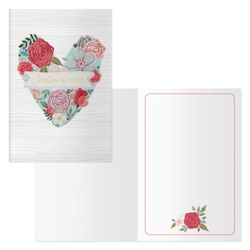 PACK 6 CARTES FELICITACION MODELO VALENTIN-BOUQUET