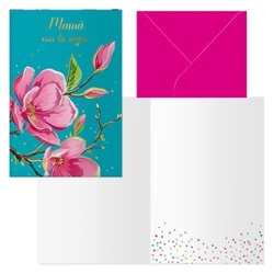 PACK 6 TARXETAS FELICITACION MODELO DIA MADRE CAMELIA 11,5X