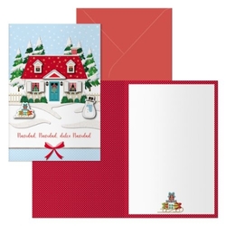 PACK/6 CHRISTMAS GREETING CARDS HOME MODEL