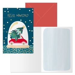 PACK/6 CHRISTMAS GREETING CARDS BEETLE MODEL