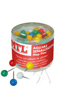 BOTE 100 AGUJAS SEÑALIZADORAS 8X16MM CORES MTL