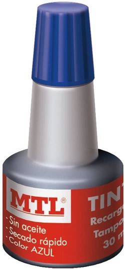 BOUTEILLE DE ENCRE 30ML BLEU RECARGA/ENTINTADO DE TAMPON MTL