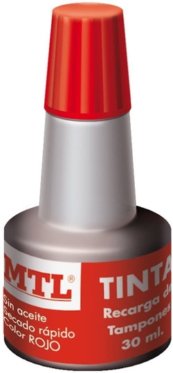 BOUTEILLE DE ENCRE 30ML ROUGE RECARGA/ENTINTADO DE TAMPON MTL