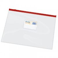 SAC ZIPPER Fº APAISADO PVC TRANSPARENT FERMETURE ROUGE