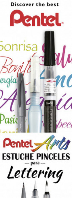 SET OF 2 BRUSHES 1 MARKER FOR LETTERING PENTEL ARTS 3B