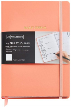 CAHIER BULLET JOURNAL ROUGE A5 96H 100G PAUTA DE PUNTOS