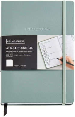 CADERNO BULLET JOURNAL VERDE A5 96H 100G PAUTADO DE PUNTOS