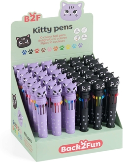 EXP 36 BOLIGRAFOS 10 COLORES GATITA B2F