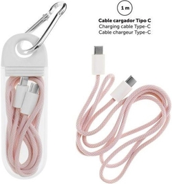 CABLES CARGADOR TIPO C COULEUR ROSA PASTEL