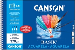 BLOC DIBUIX ESPIRAL BASIK ACUARELA I TEMPERA A3+ 370G.