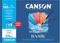 MINIPACK 6 LAMINAS BASIK A3 AQUARELLE ET TEMPERA 370G.