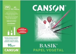 BOÎTE 250 FEUILLES PAPIER VEGETAL A3 95G.