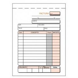 PACK/10 TALONARIOS DE FACTURAS 1/8 NATURAL COM I.G.I.C. LOAN