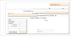 PACK/10 TALONARIO RECIBO ALQUILER DUPLICADO COM IGIC