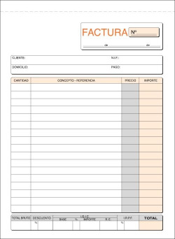 PACK/10 TALONARIO DE FACTURAS COM I.G.I.C. 1/4 NATURAL DUPLI