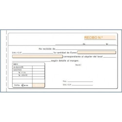 PACK OF 10 RENT RECEIPT STOPS VAT AUTOCOPY 1/3 FOLIO