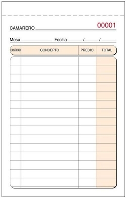 PACK/10 TALONARIOS DE CAMARERO 9X14CM DUPLICADO AUTOC. T-140
